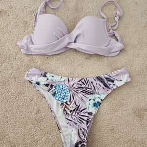 SHEIN Lavender and Floral Bikini Set